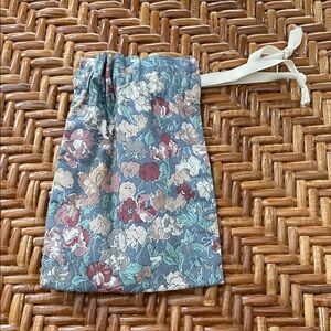 Liberty of London Floral Drawstring pouch in Blue, Pink, Cream. Vintage.